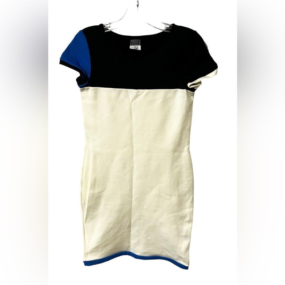 Gianni Versace VERSUS Vintage 90s Dress Authentic Cap Sleeve Colorblock 30/44.